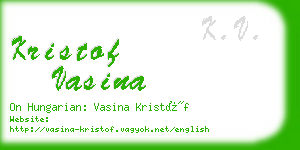 kristof vasina business card